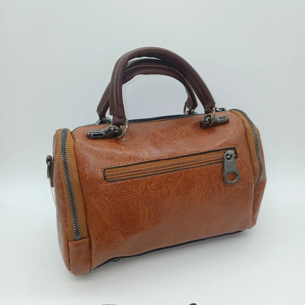 Vtg Boston Crossbody/Shoulder Faux Leather Satchel Handbag w/2 Straps​​